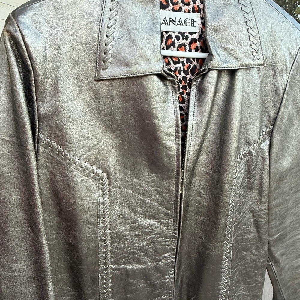 WOW POSHMARK - Authentic ANAGE Silver Leather Jacket!
